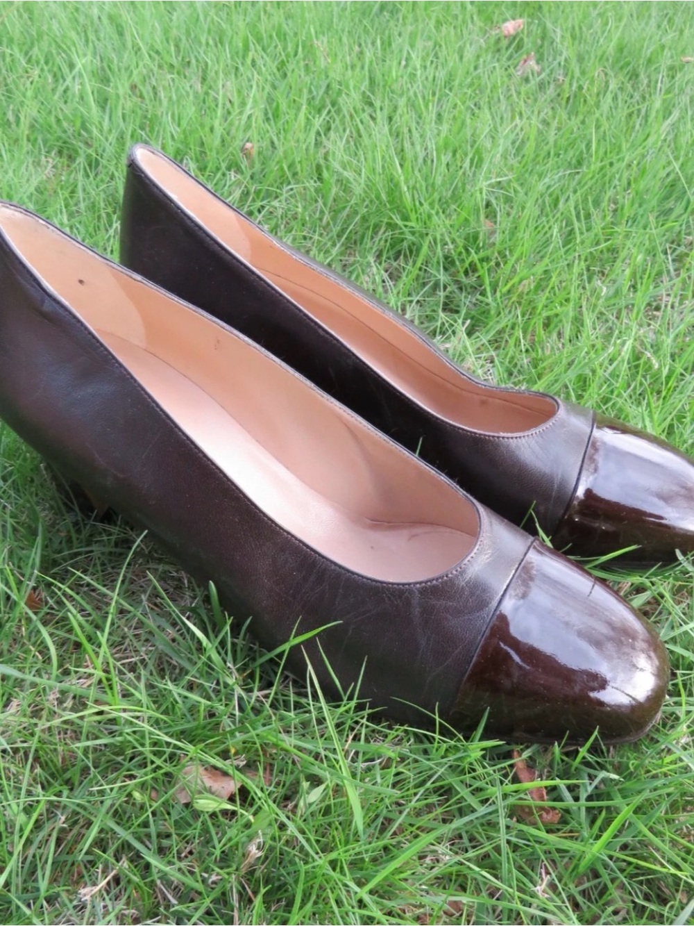 Incredible Classic Attica Womens Brown Leather Block Heel Pumps Italy 60s vtg
